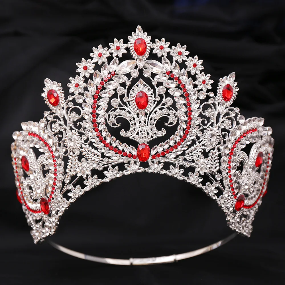 2024 Miss Large Beauty Wedding Jewelry Headpiece Costume Jewelry Bridal Hair Accessories Crystal Pageant Crown Tiara