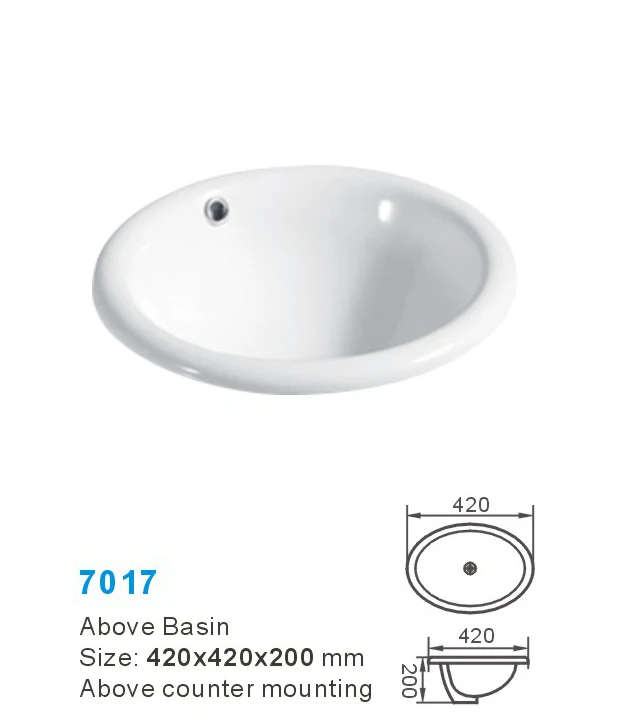 Ceramic Restroom Table Top Porcelain Lavabo Bathroom Vanity Top Mounted Sink Wash Basin