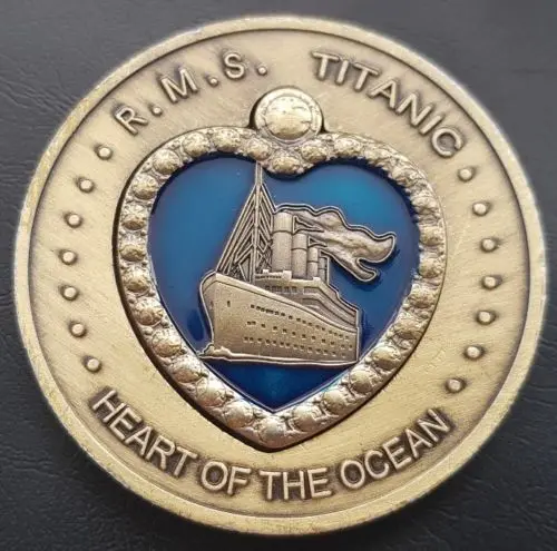 RMS Титаник 1912 монета, позолоченные R.M.S Титаник Роза Морган Доусон съемные монеты с вызовом сердца