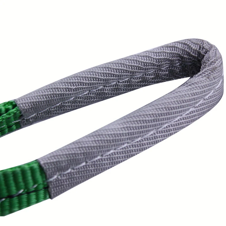 2 Ton 2M Or OEM Length 60MM Width Polyester Flat 2T Webbing Lifting Sling Belt Green Color Safety Factor 8:1 7:1 6:1