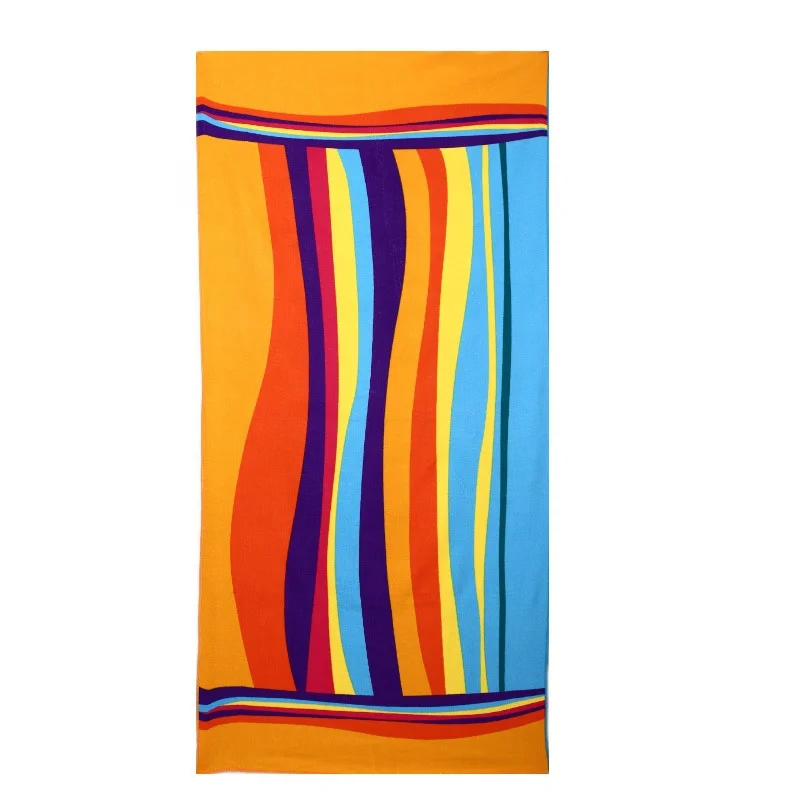 Custom promotional beach towel light weight sublimation suede beach towels with custom print