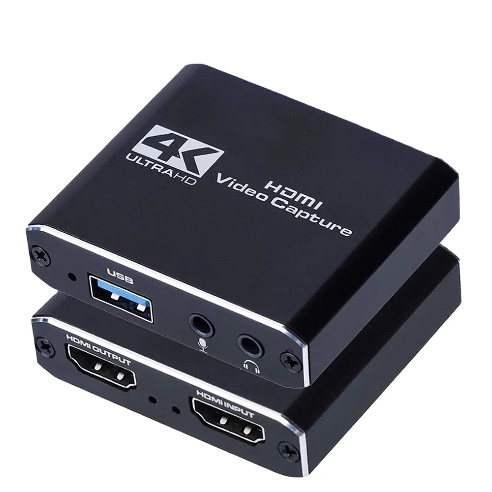 4K @ 30 Гц 1080P 60 Гц HDMI аудио-и видеозахват с микрофоном 4K HDMI Loop-Out для PS4 игр Аудио Видео прямой трансляции