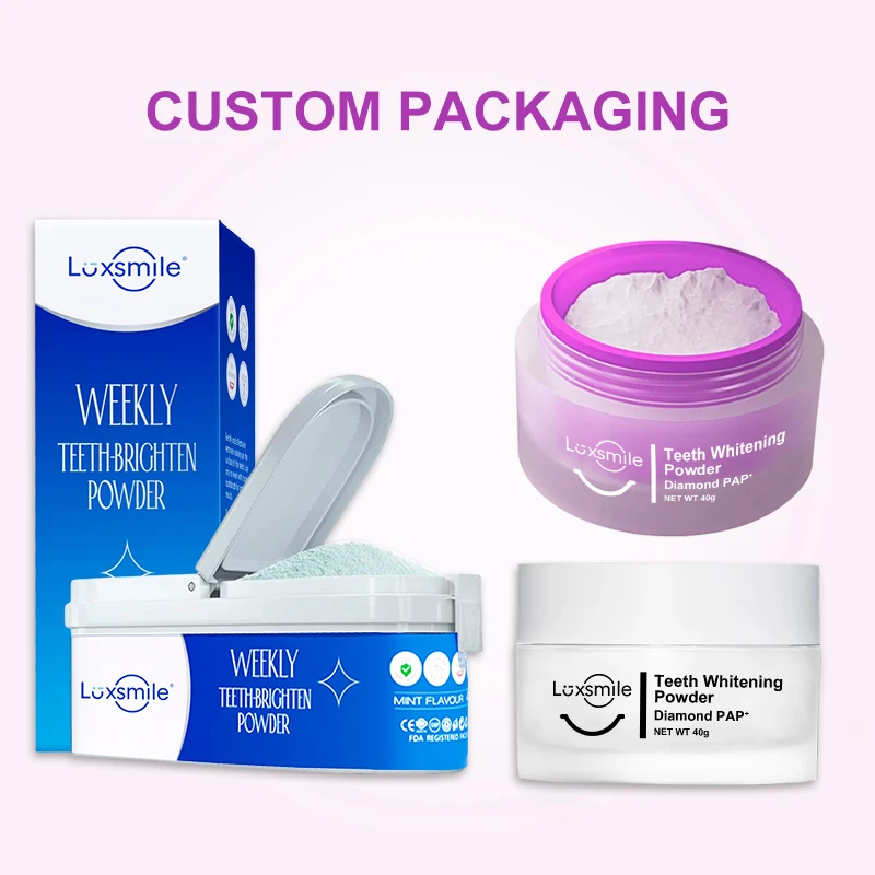 Private Label OEM 3 Day Mint Peroxide Free Non Sensitive Tooth Whiten Powder Strong Pap Organic Powder Strong Whitening Teeth