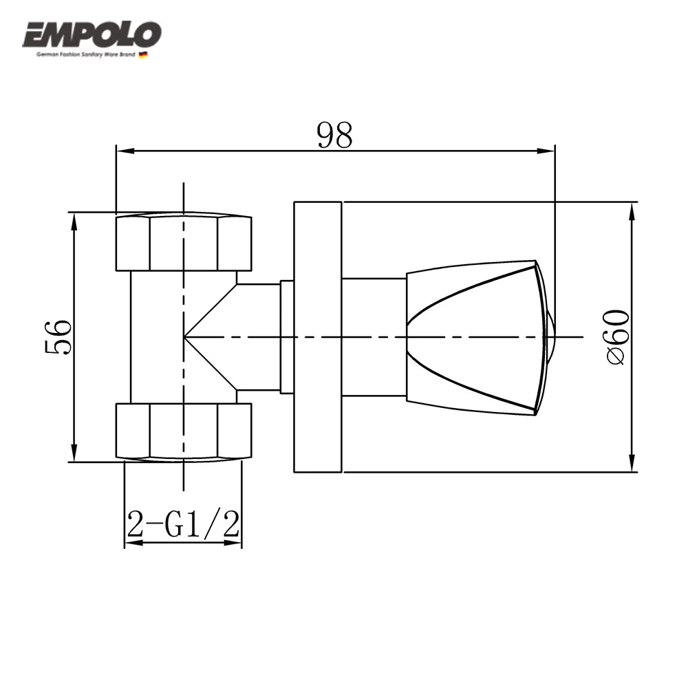 In Wall Brass Stop Angle Valve Parts For Water Mixer Toilet