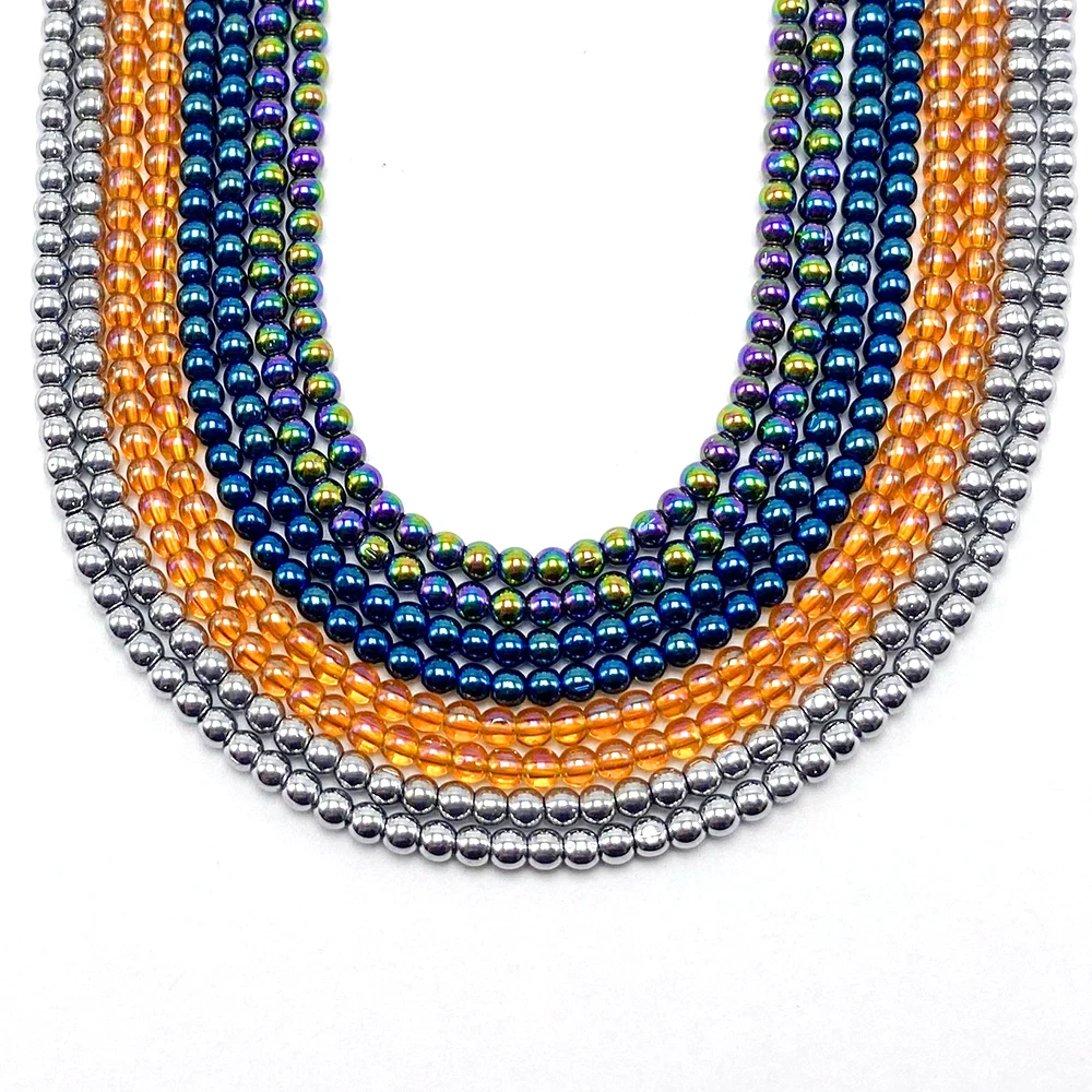 DIY Glass Loose Beads for Jewelry Making 14 inches