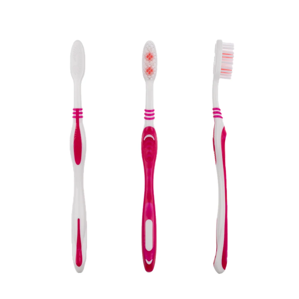 Factory OEM Plastic Manual Toothbrush Soft Gel Handle Free Sample Adult Toothbrush with Gum Massage