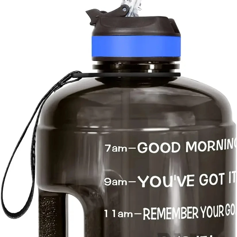 1 Gallon Water Bottle with Straw Motivational Water Bottles with Times to Drink, Leak Proof BPA Free, for Sports,Gym