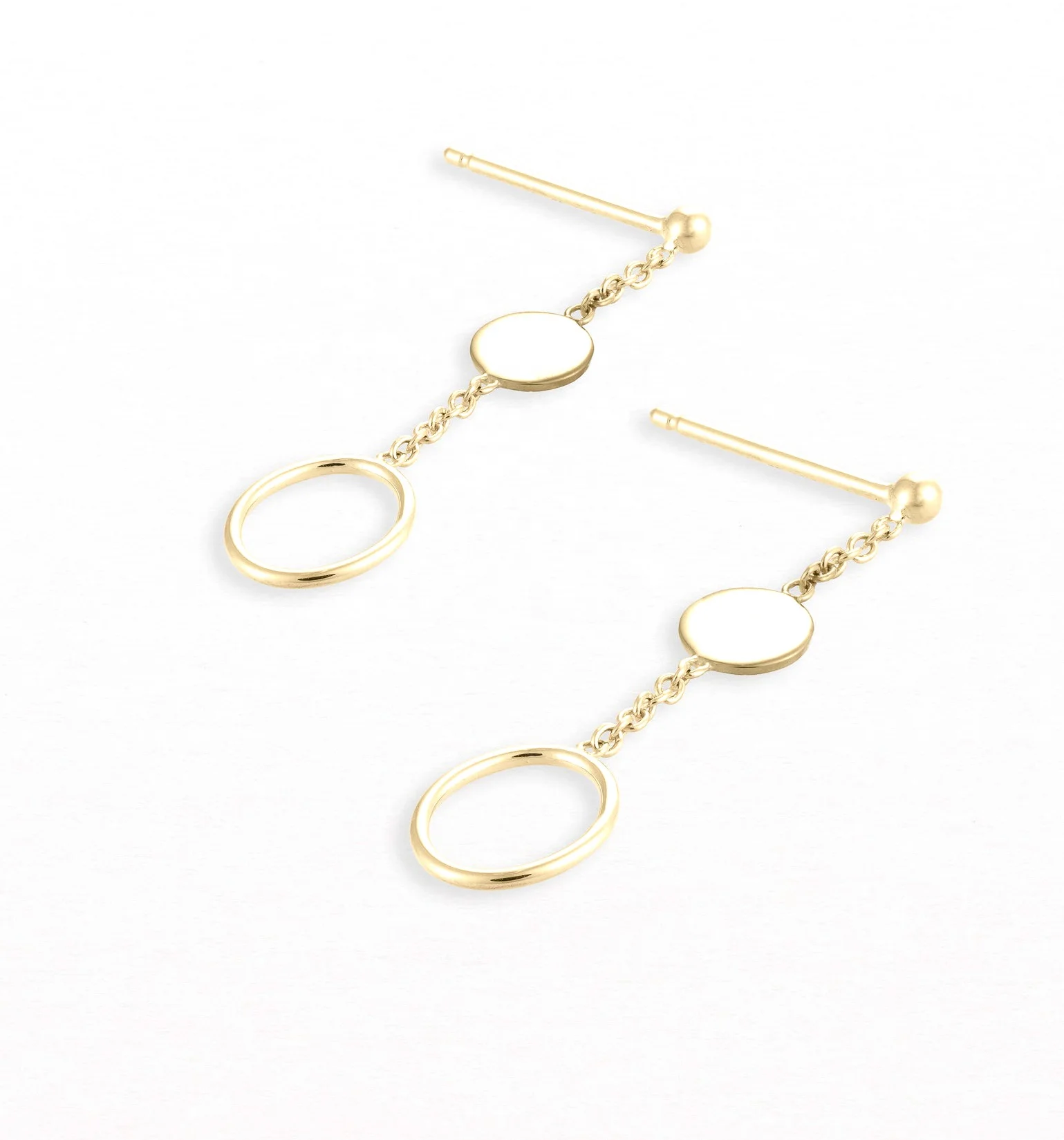 Milskye delicate jewelry 18k gold plated 925 sterling silver statement ornaments small beads discs signature oval wire earrings