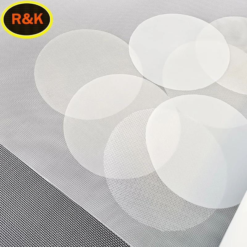 5*5inch 20*20cm Laser Cutting 25um 37um  45um  90um 120um  220um Nylon Filter Mesh Nylon Filter Disc