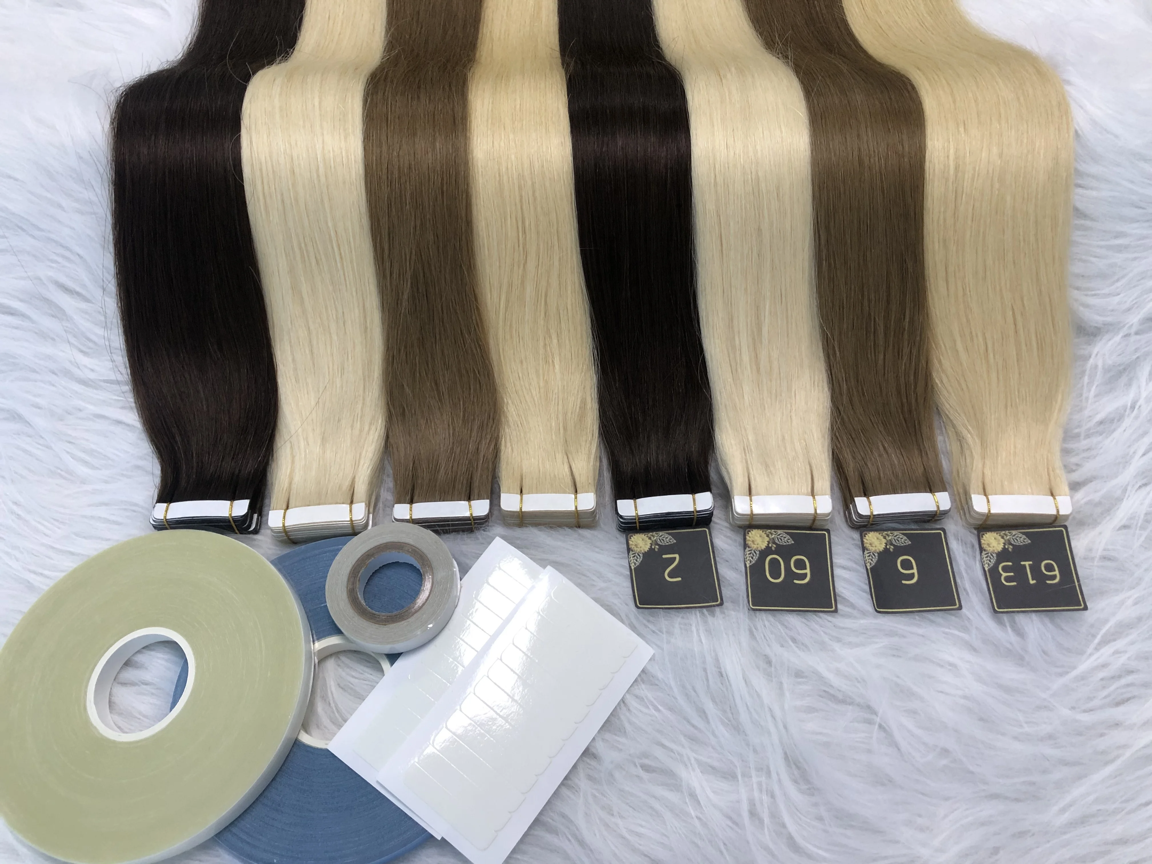 Unprocessed Cuticle Aligned Tape In Hair Extensions 100 Raw Human Hair Fuller Thick Ends Double Drawn Single Donor