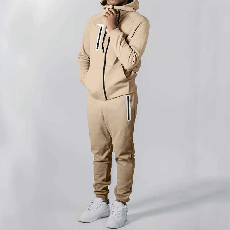Mens Sweat Suits Zips Jogging Suit Track Suit Custom Logo Jacket Tracksuits For Men