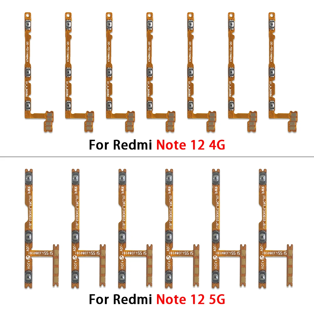 Phone Volume Side Power Flex For Xiaomi Redmi Note 12S 11S 12 Pro Plus 5G 4G Power on off Button Key Flex Cable Replacement