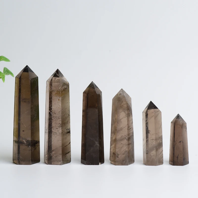 Wholesale Natural tea Crystal column Wholesale single tip hexagonal prism energy crystal jewelry