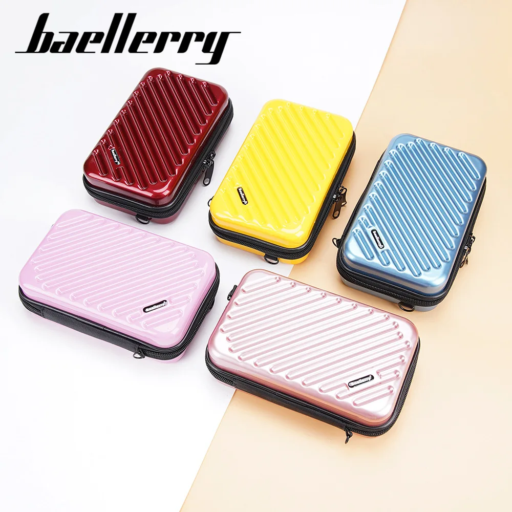 baellerry women fashion mini cell phone bag Suitcase Shape plastic hard shell makeup custom high quality crossbody bag for women