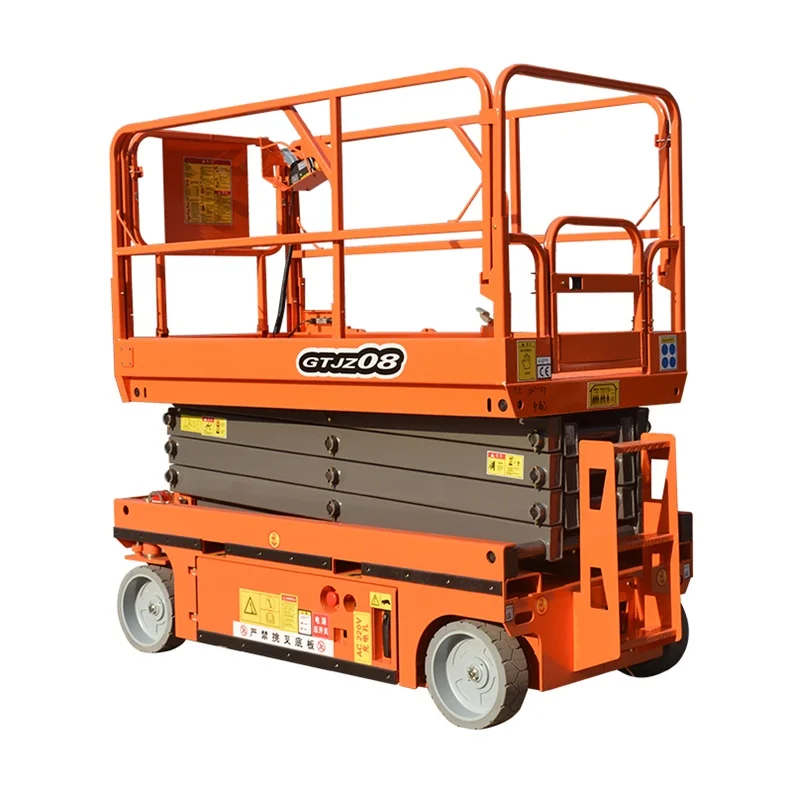 Qiyun factory supply 12m 320kg two man stand Battery Hydraulic Electric Man Lift Self Propelled Scissor Lift Platform