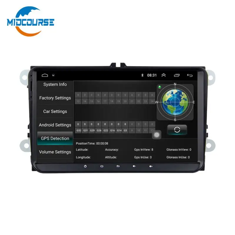 MIDCOURSE Factory 9' 2din 4G LTE Android Car Radio for VW Polo for Jetta Skoda passat b6 cc fabia mirror link wifi Multimedia