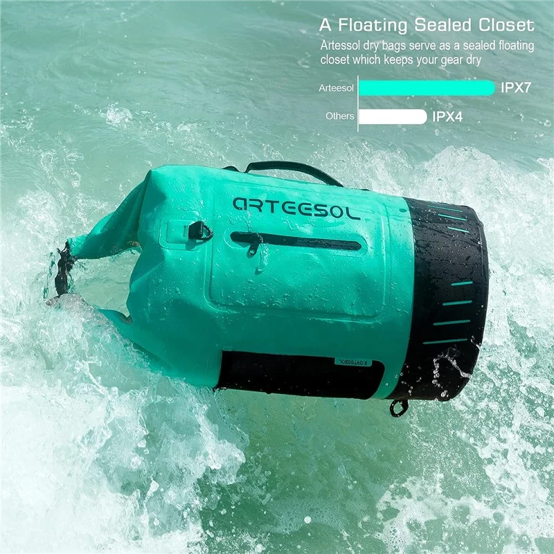 2023 new IPX6 pvc tarpaulin 20L waterproof dry bag backpack for hiking camping