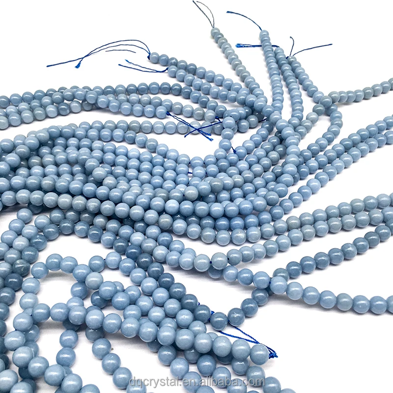 Crystal jewelry making angelite  bracelet supplies natural 8mm beads blue angelite stone feng shui bracelet for women gift