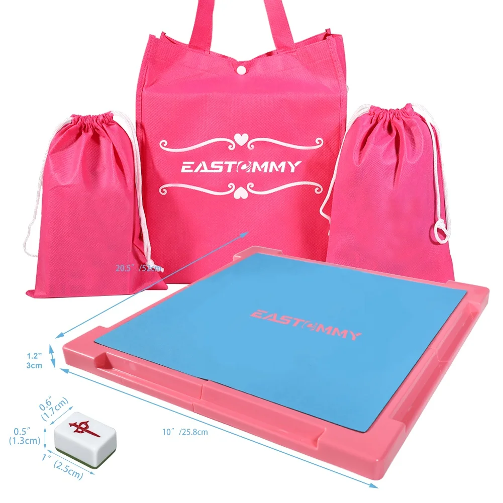 GIBBON ET-236002 Cute and quality Mini Family Game Sets mahjong 4 Player Pink Color Mah-jong Set