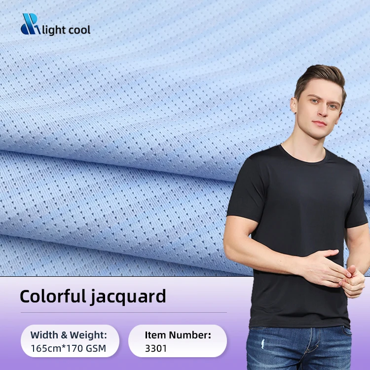 No3301 Moisture Wicking Quick Dry Sports Jersey Polyester Mesh Knit T Shirt Fabric Sportswear Sport Tops