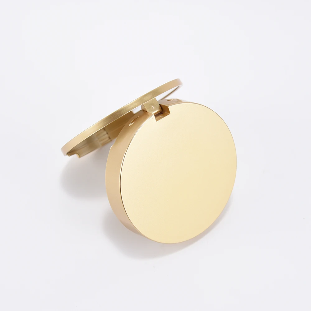 
Golden luxury customized with mirror compact powder case 