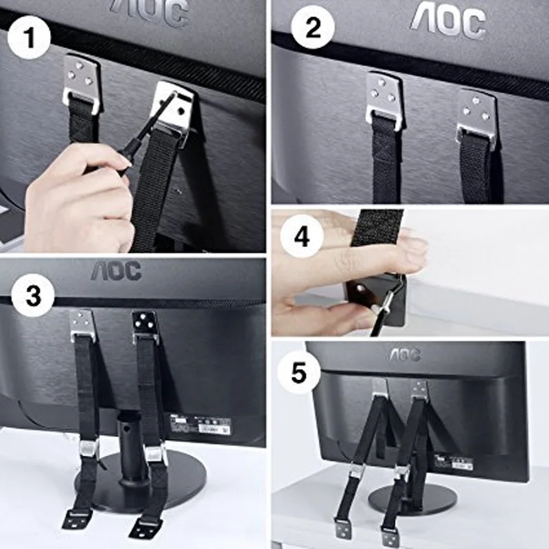 TV Anti-Tip Heavy Duty Dual Cable Non Tipping Child Safety Strap Locks  Easy Install Baby proofing furniture bolts anchors strap