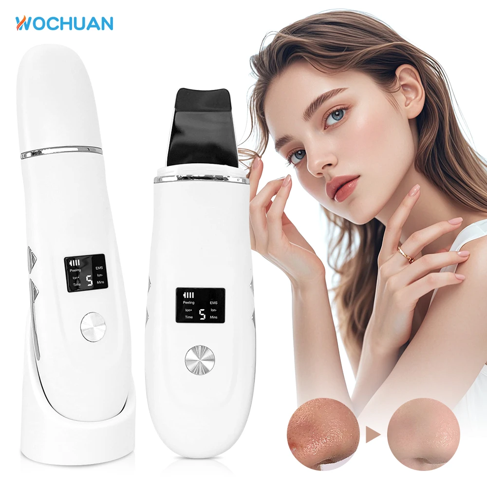 OEM Beauty Care Facial Scraper Face Deep Cleaner Ion Vibration Usb Home Portable Electric Ultrasonic Sonic Skin Scrubber Spatula