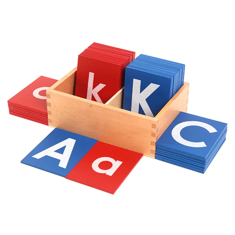 Montessori spelling game teaching aids juegos educativos toys blue and red sandpaper alphabet drawing board act study materials
