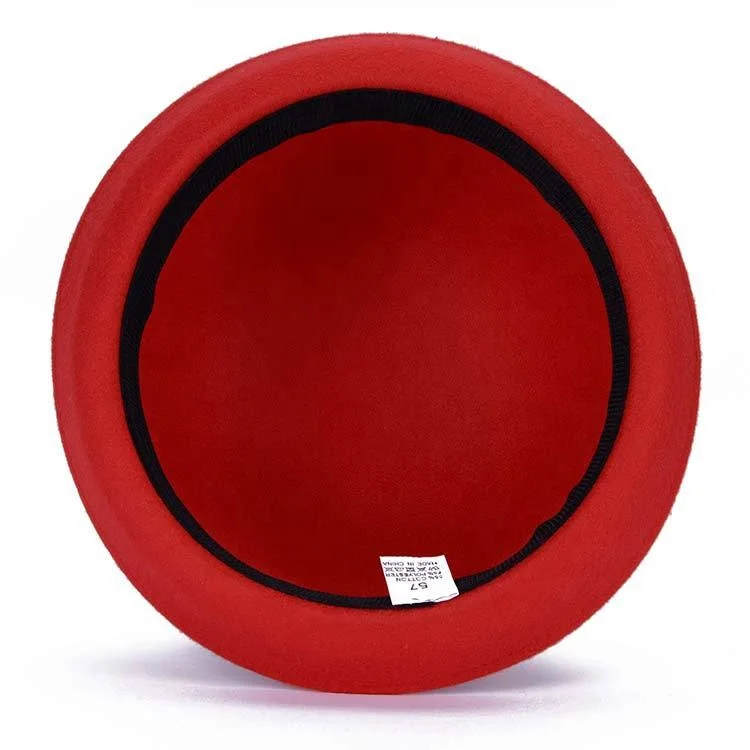 British Korean Fashion Lady Bowler Hat High Quality Imitation Woolen Cloth Formal Hat For Women