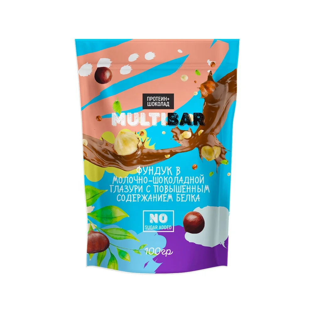 
19% of protein sugar-free dark chocolate covered hazelnut 