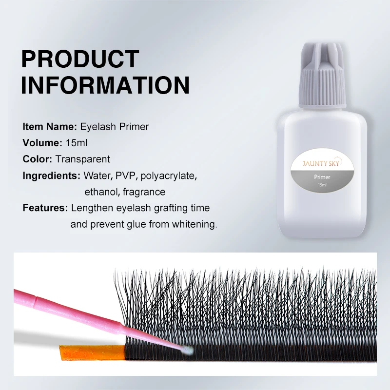 Jaunty Sky Wholesale 15ml Fast Dry Eyelash Extensions Lash Bonder 15ml Glue Primer Private Label Super Bonder
