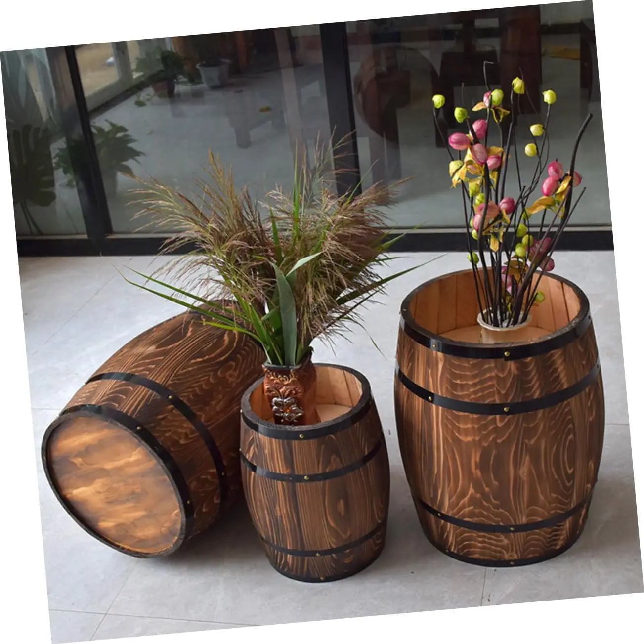 high quality 50 liter wooden wine barrel and wine barrel wood sturdy and durable wooden wine barrels