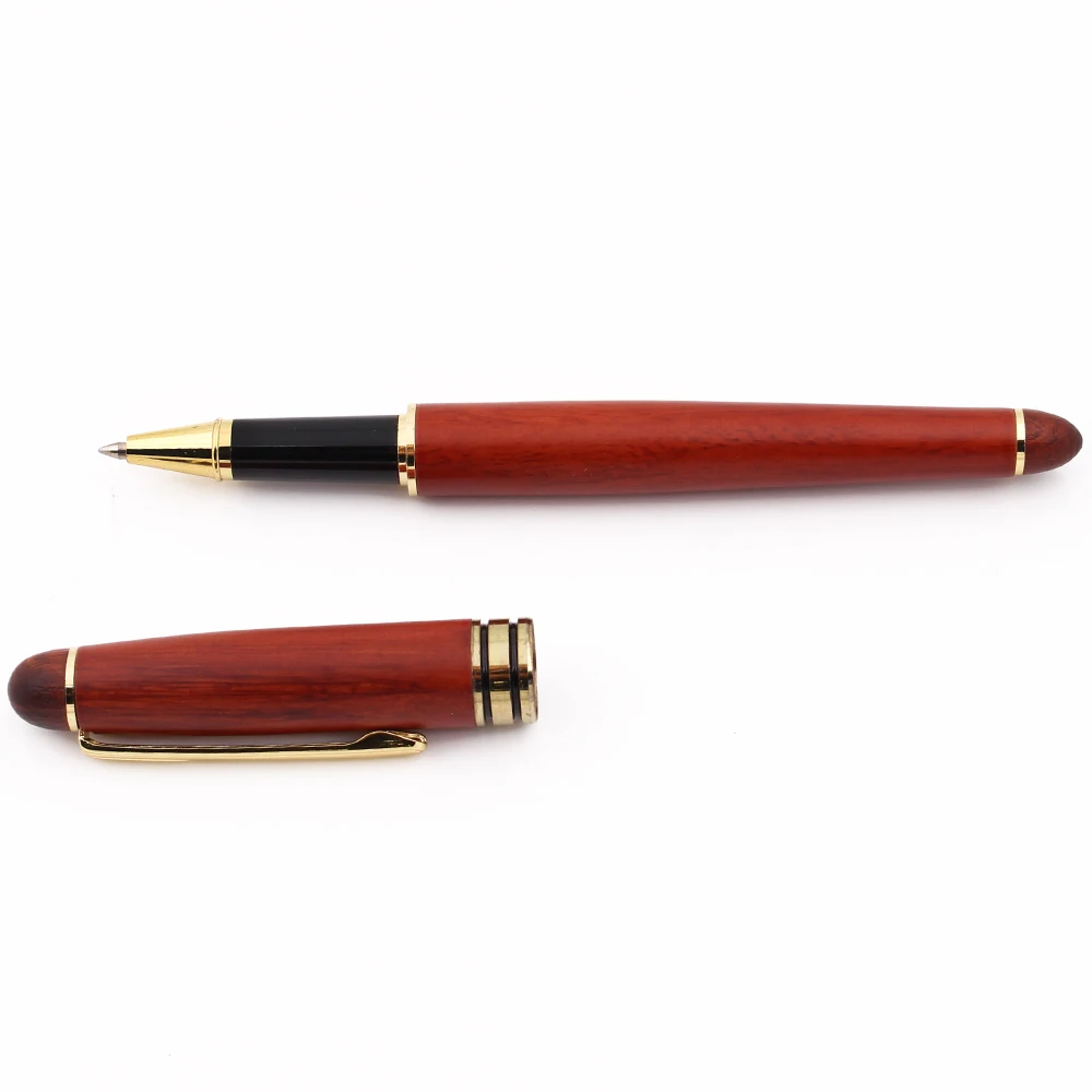 Promotional Sign Custom Luxury Red Wood Ball Pen With Logo