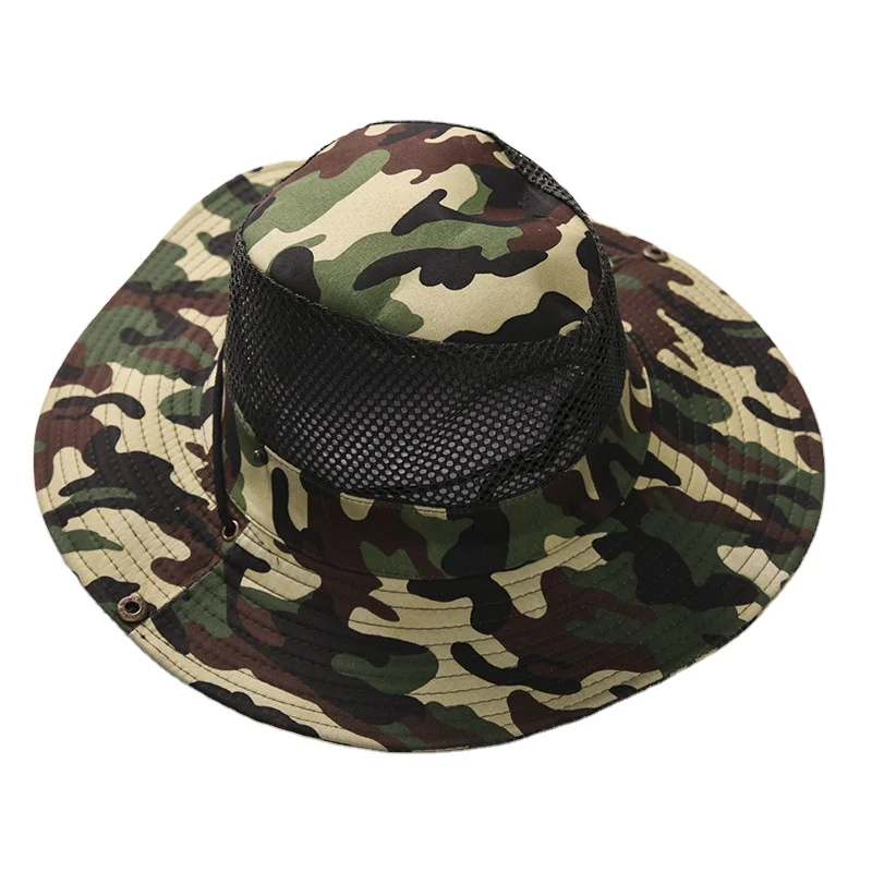 Premium Quality Camouflage Sun Hat Breathable Wide Uv Resistant Bucket Hats