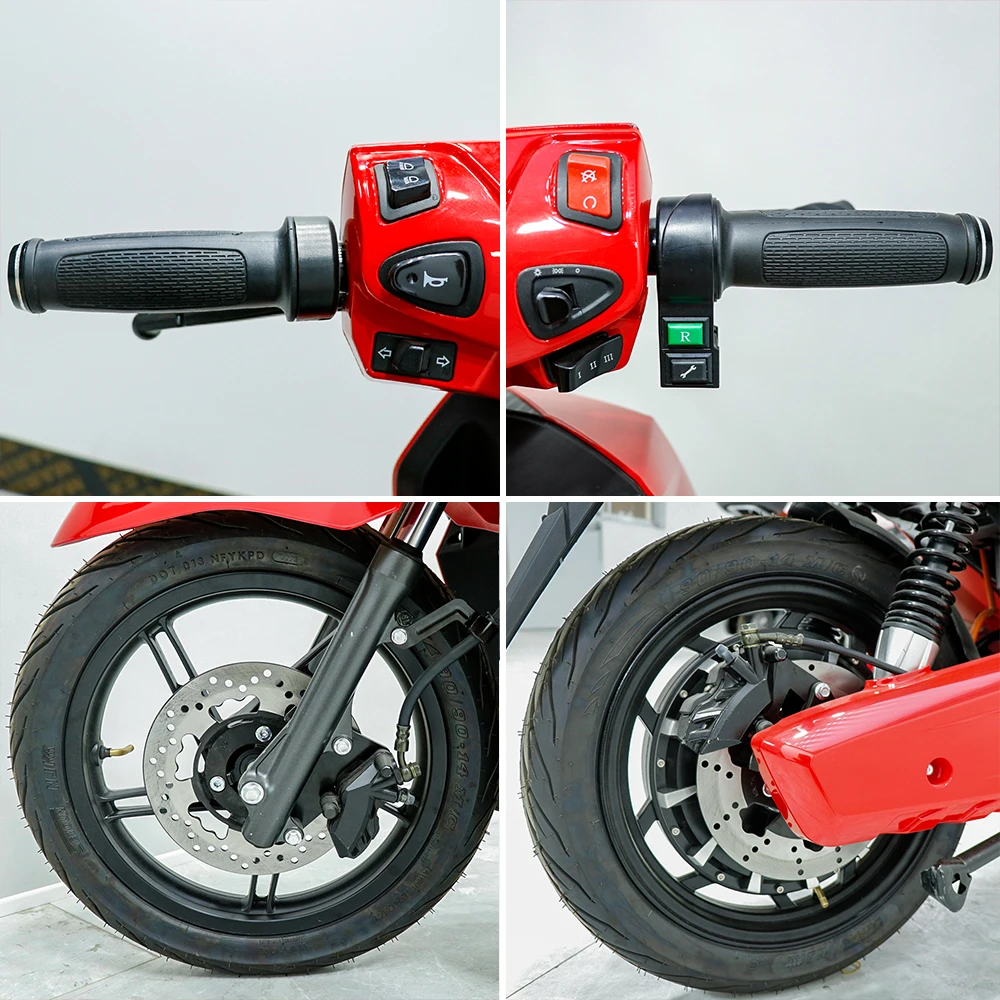 Electric Moped 14 Inch 2000W Motor Max Speed ≤65Km/h Efficient Electric Moped for Adults with Powerful Motor