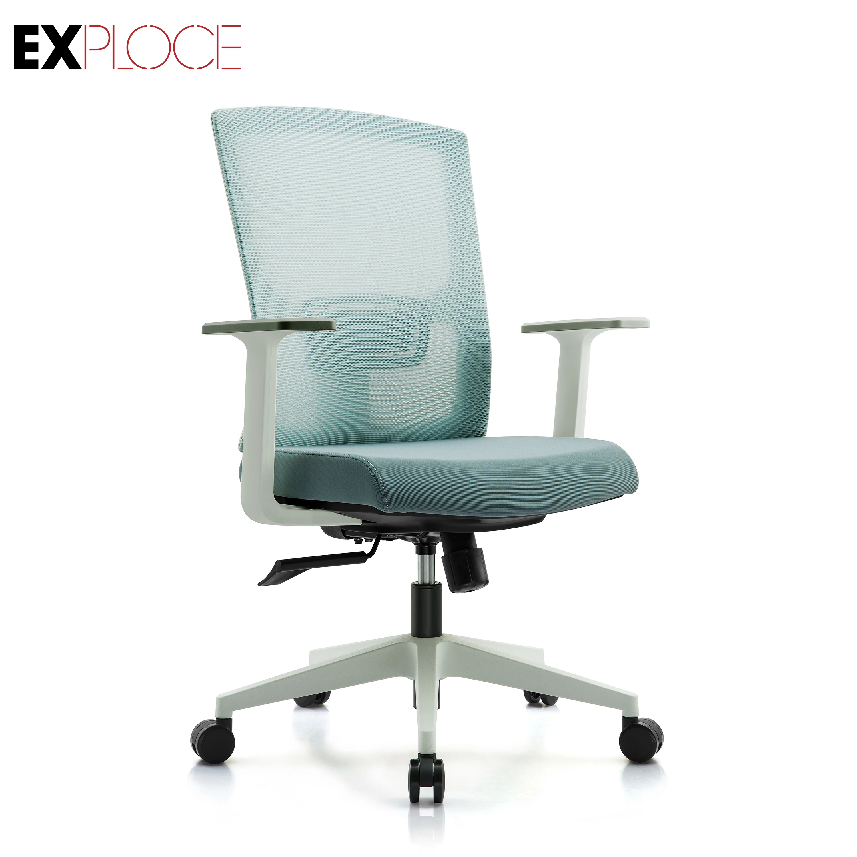 Latest best colorful back adjustable lumbar support manager modern office chair seat in white plastic