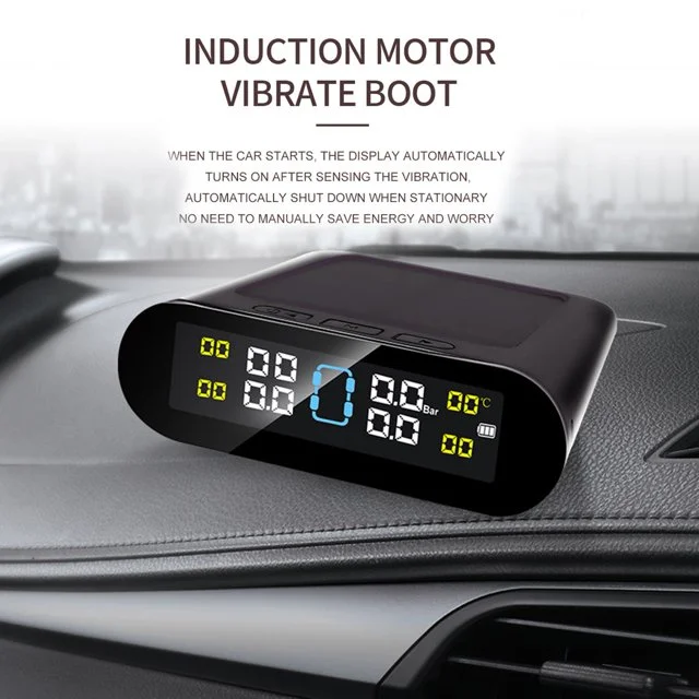 TPMS Tire Pressure Tester Monitor Solar Power LCD Display Car Security Alarm Tyre Pressure Monitoring System