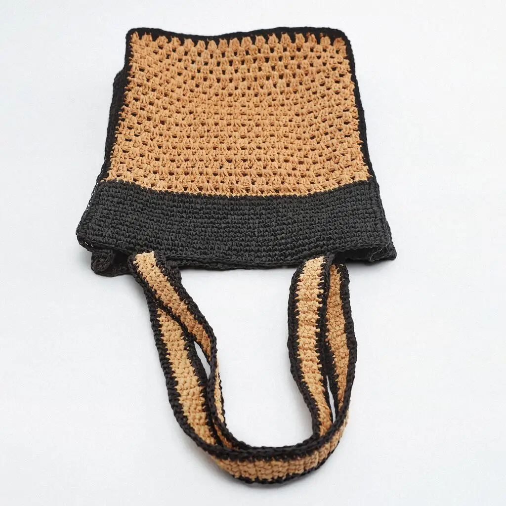 2022 New Arrival Summer Single Shoulder Bag Designer Hand Made Crochet Paper Straw Tote Beach Bag