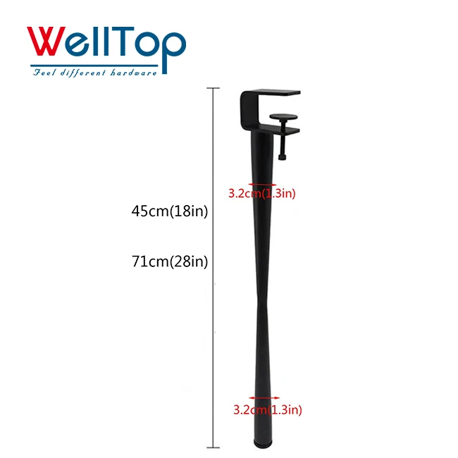 WELLTOP New Arrivals Furniture Accessories Hardware Furniture Legs Adjustable Metal Clamp Table Legs for DIY Coffee Table Dining