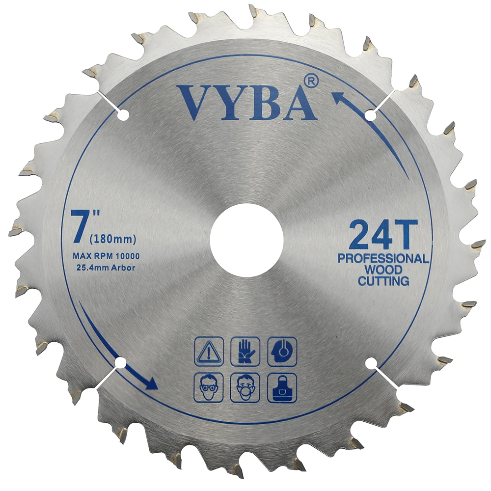 185mm /7- 1/4 inch 24T wood cutting TCT circular saw blade fitting for DEWALT circular saw