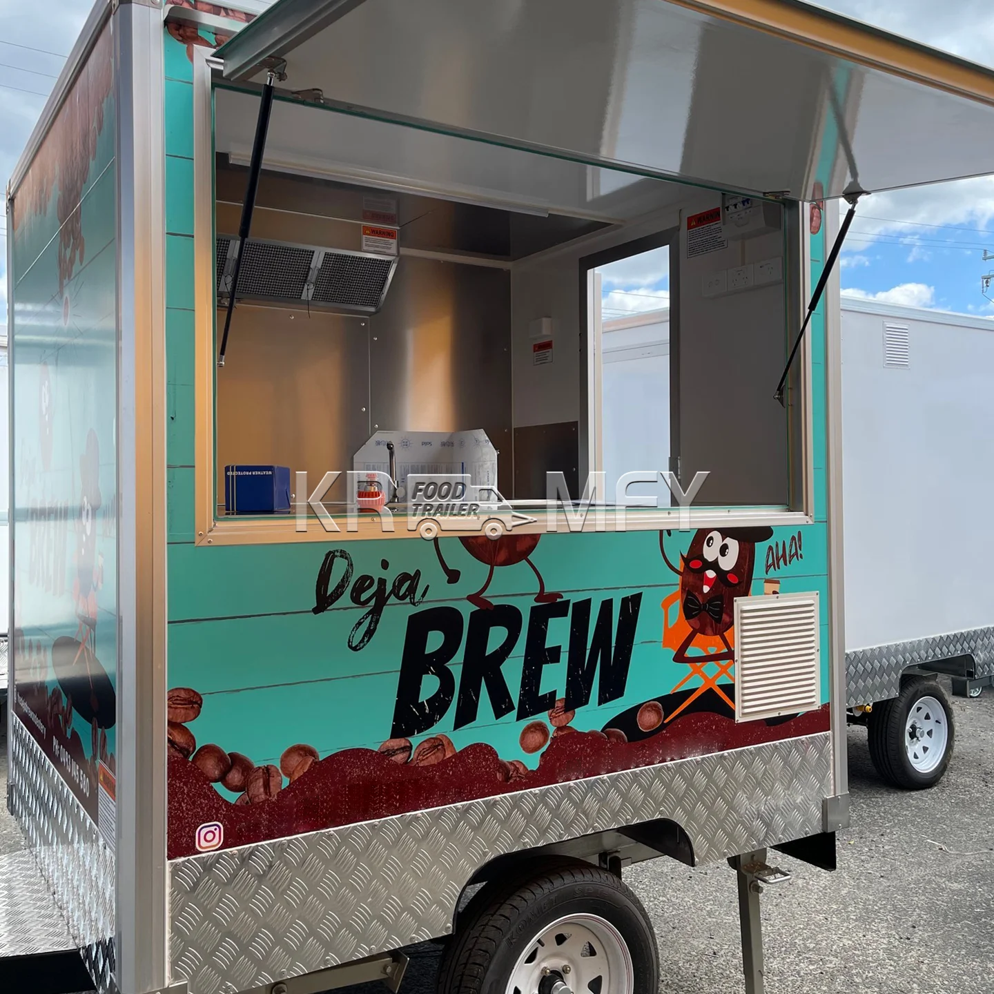 2024 American Mobile Food Truck Mobile Fast Food Trailer Hot Dog Cart Stainless Steel Food Truck Mobile With Full Kitchen
