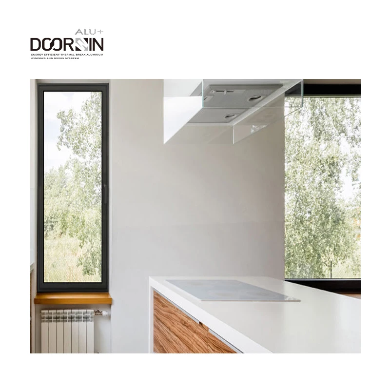 Panoramic Ultra Narrow Frame Aluminum And Glass Window Hurricane Impact Save Energy Double Glazed Tilt Turn Windows