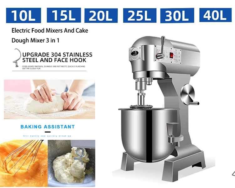 10L 15L 20L 25L 30L Hotel Restaurant Baking Equipment Industrial Commercial mixer cake Dough Mixer planetary mixer for sale
