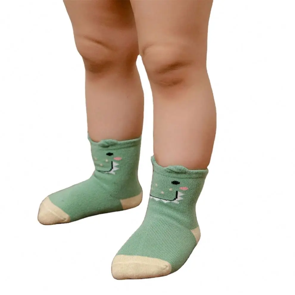 Newborn Kids Infant Boy Toddler Girl Anti Slip Cute Cotton 3D Color Baby Custom Design Cartoon Animals Shoe Socks Rubber Soles