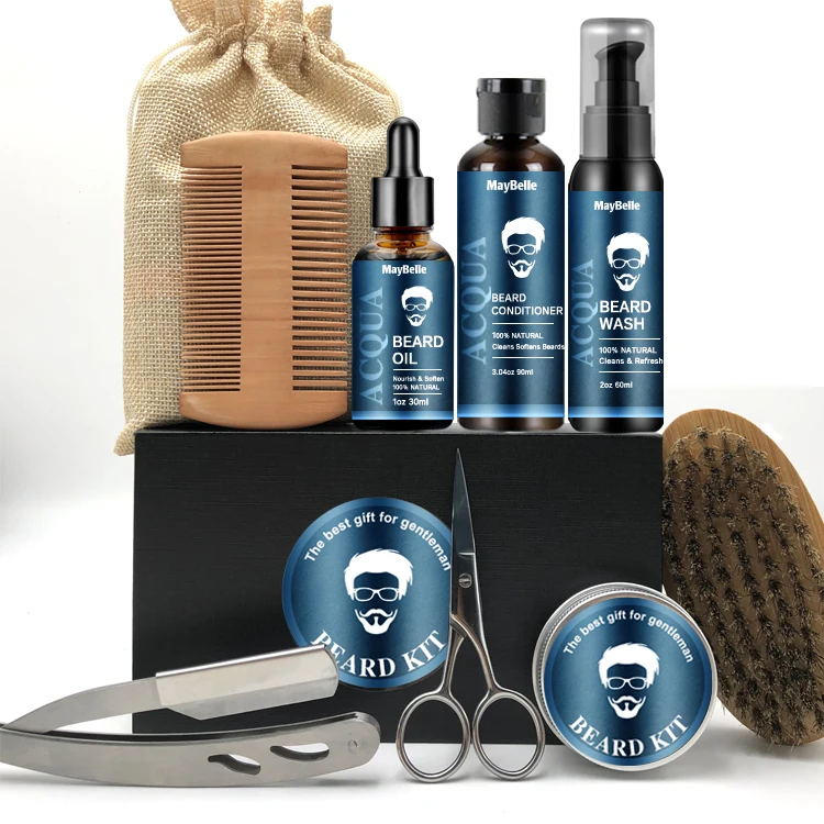 New Arrival Custom Logo Private Label Organic Mens Beard Oil And Beard Balm Set Beard Grooming Kit