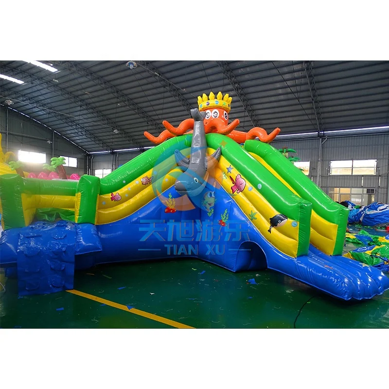 Most Popular Kids Wet Theme Animal Floating Tray Inflatable Water Slide With Stair And Big Pool