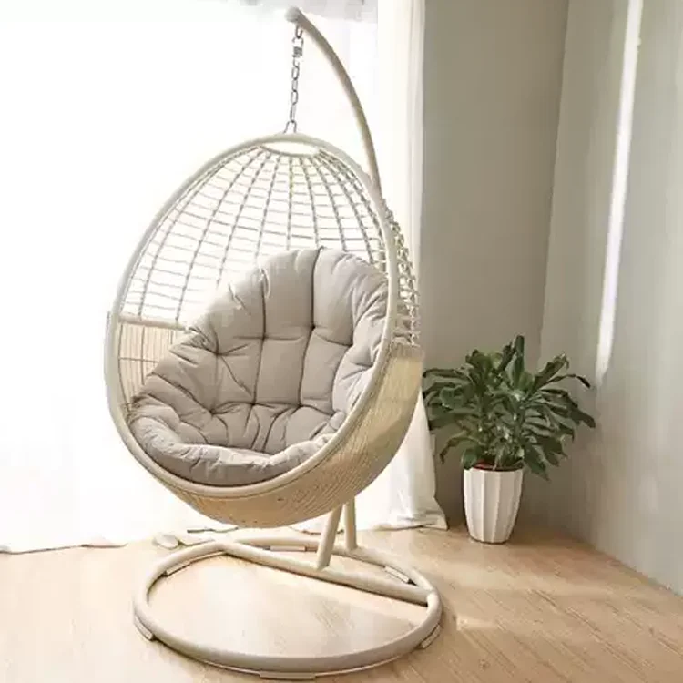 Garden Furniture Outdoor  Manufacturer Rattan  Egg Hanging Patio Swing With Metal  Stand  Chair