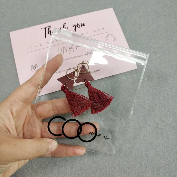 PVC Jewelry bag Packaging Bag Biodegradable PVC Clear Mini Zipper Pouch Jewelry Zipper Bag