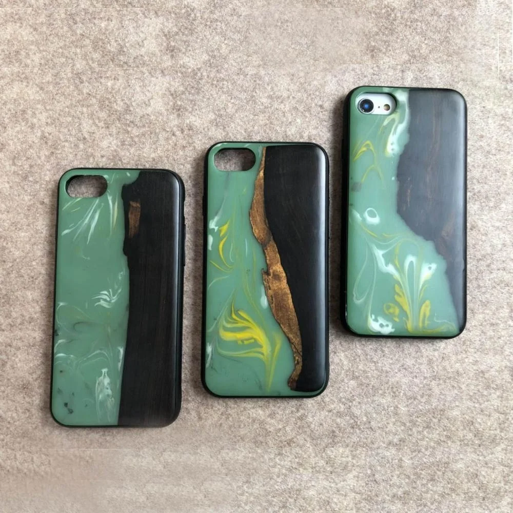 unique design resin wood mobile phone housings case for iphone/samsung/huawei