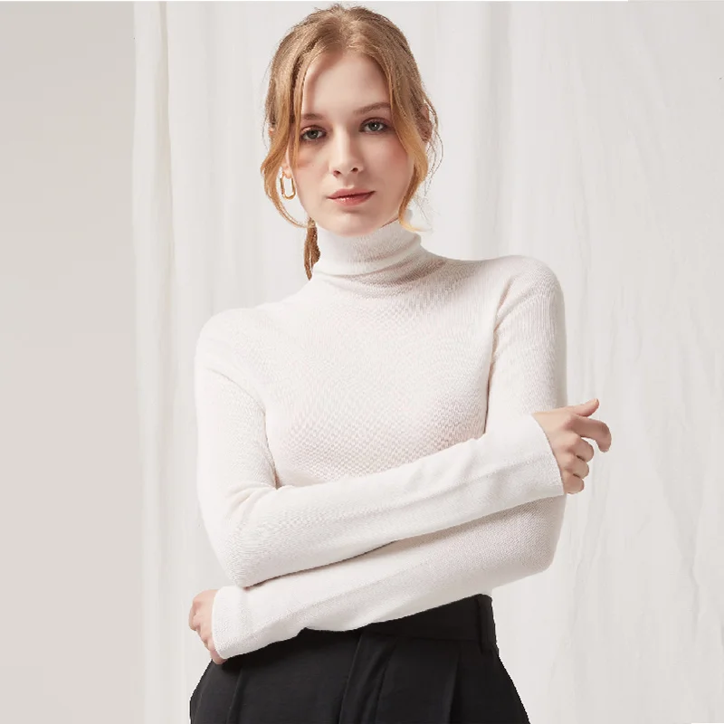 Seamless wholegarment sweater wool turtleneck long sleeve pullover knitwear sweater for women Knitted clothes